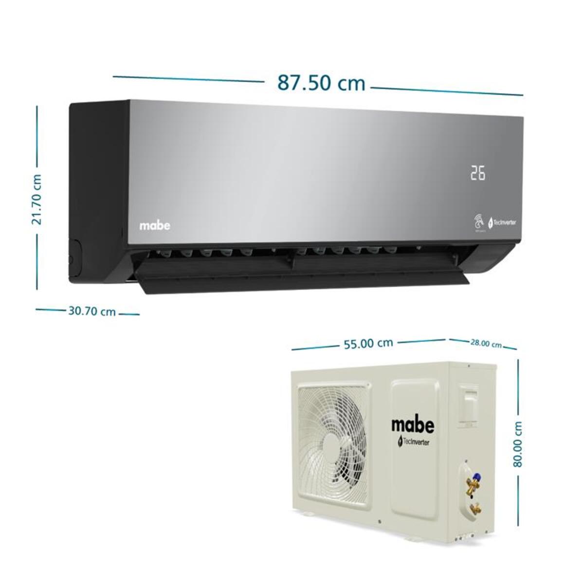 Aire Acondicionado Inverter Premium 220v 18000 BTU Negro Espejo