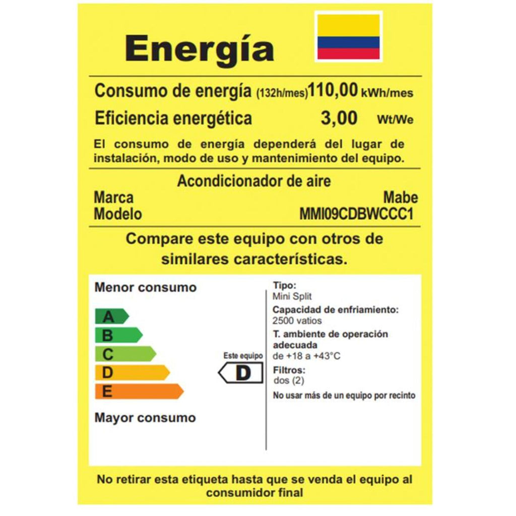 Aire Acondicionado Inverter 220v 9000 BTU Blanco