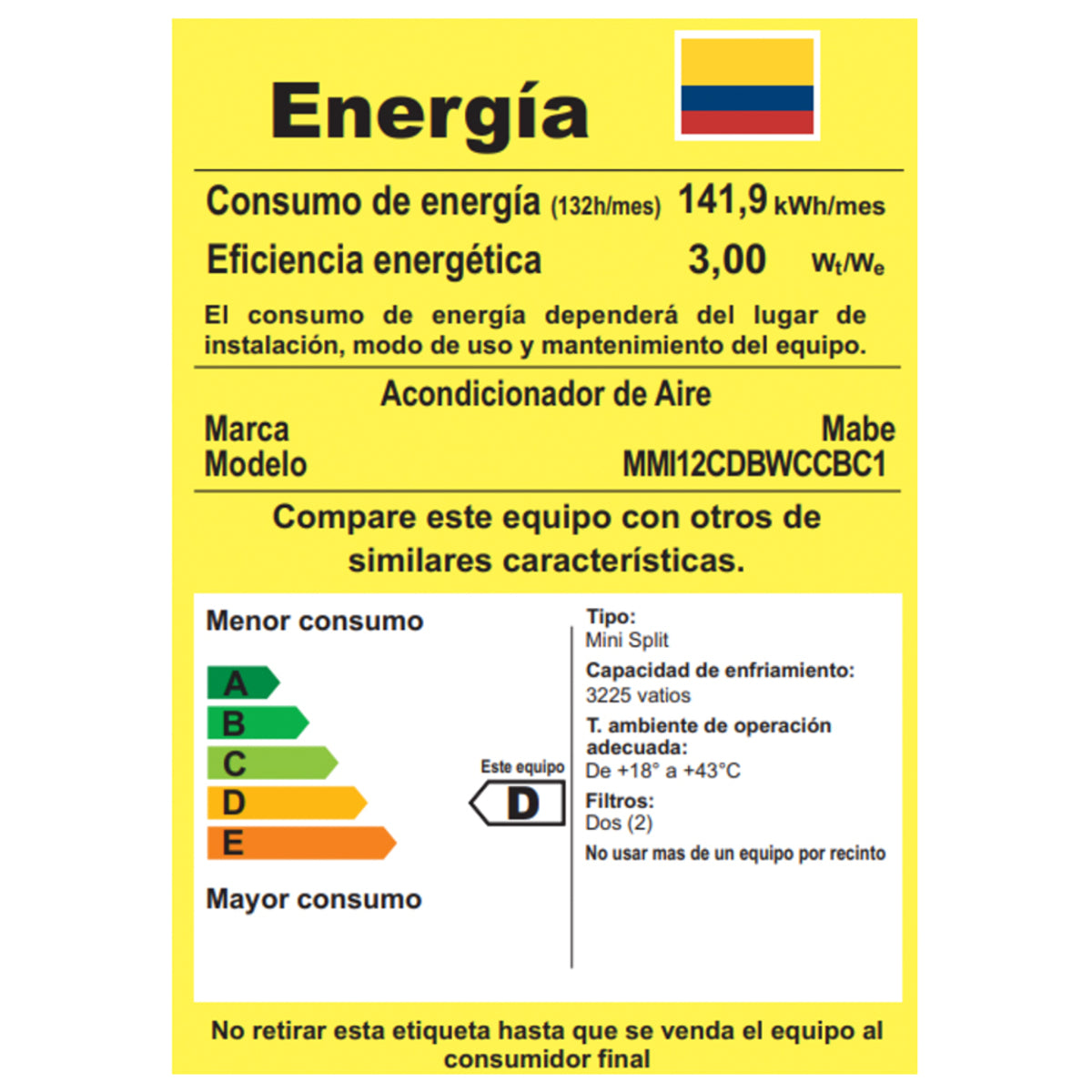 Aire Acondicionado Inverter 220v 12000 BTU Blanco