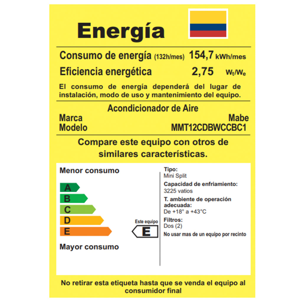 Aire Acondicionado Tradicional 220v 12000 BTU Blanco