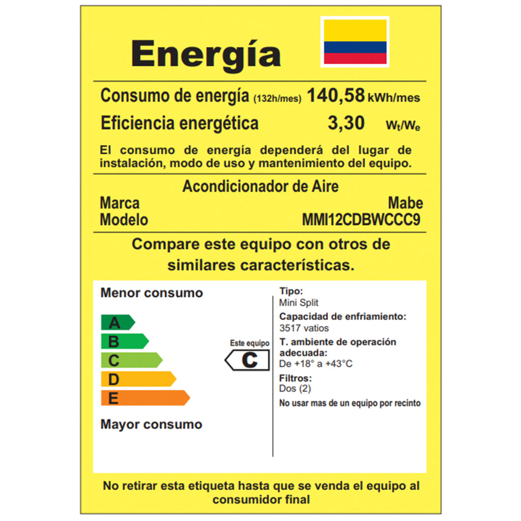 Aire Acondicionado Inverter 220V 12000 BTU Blanco