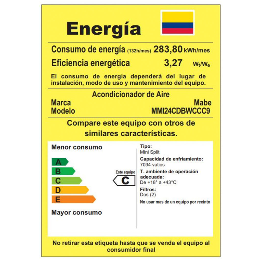 Aire Acondicionado Inverter 230V 24000 BTU Blanco