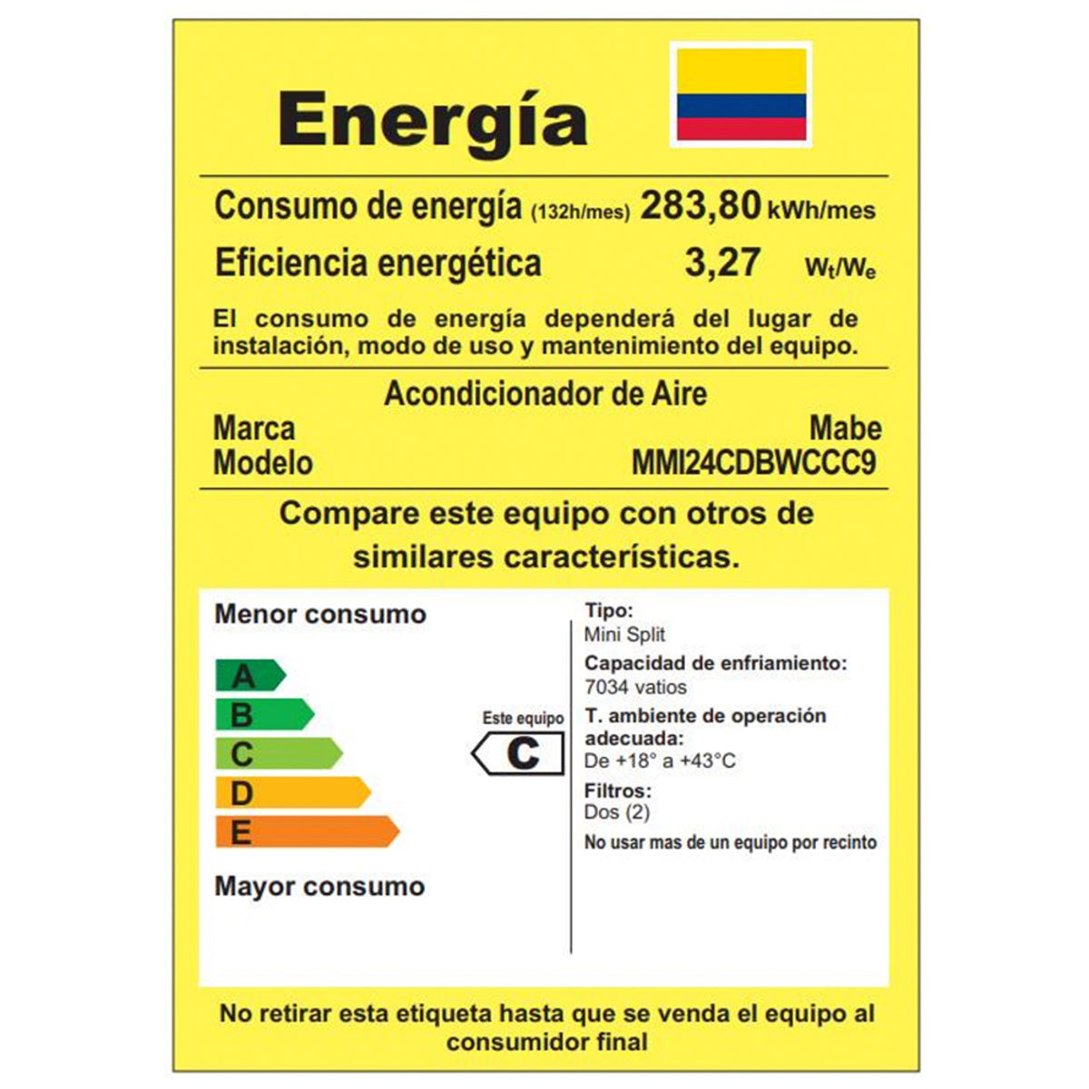 Aire Acondicionado Inverter 230V 24000 BTU Blanco