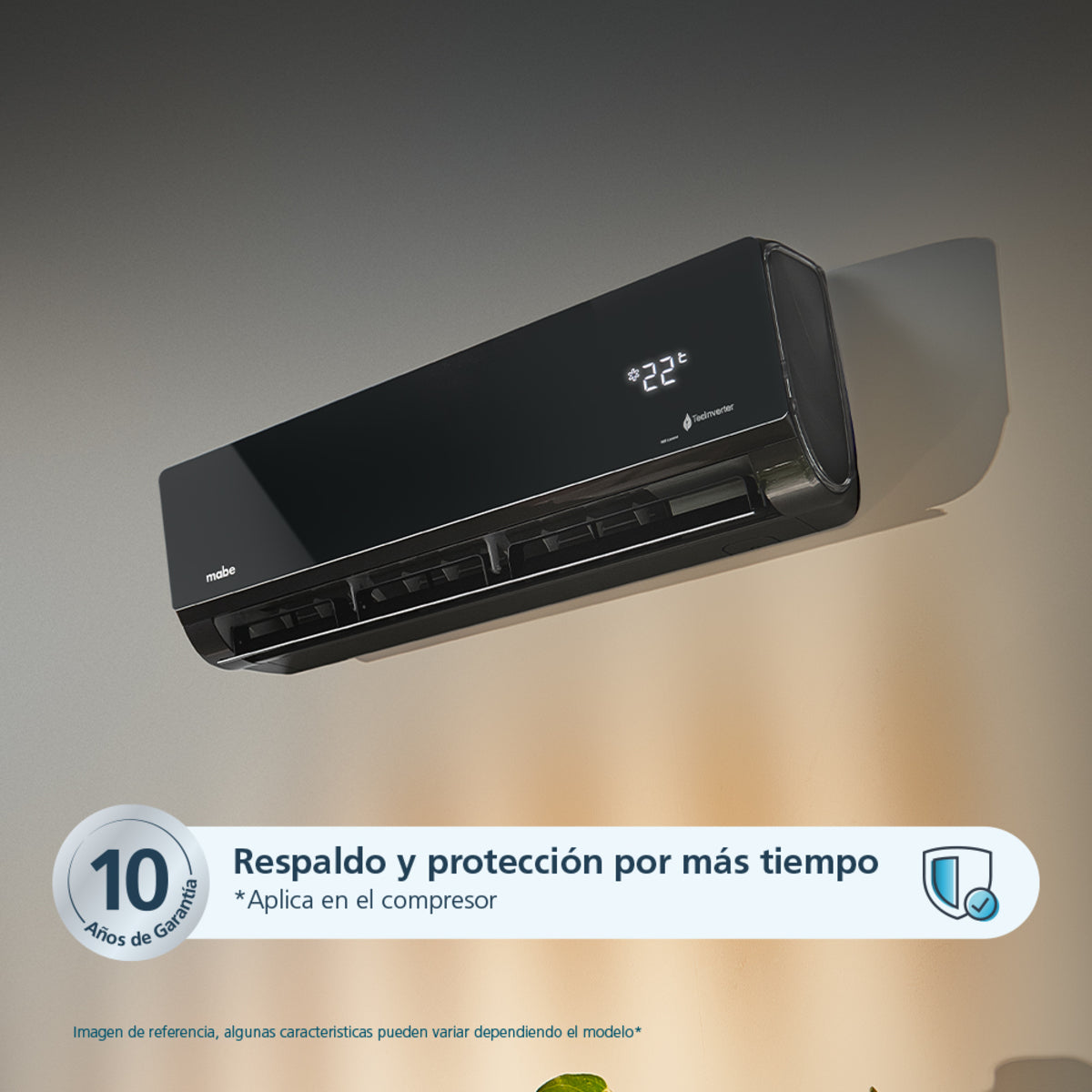 Aire Acondicionado Inverter Premium 220v 12000 BTU Negro Espejo Mabe - MMI12CDMCCC10