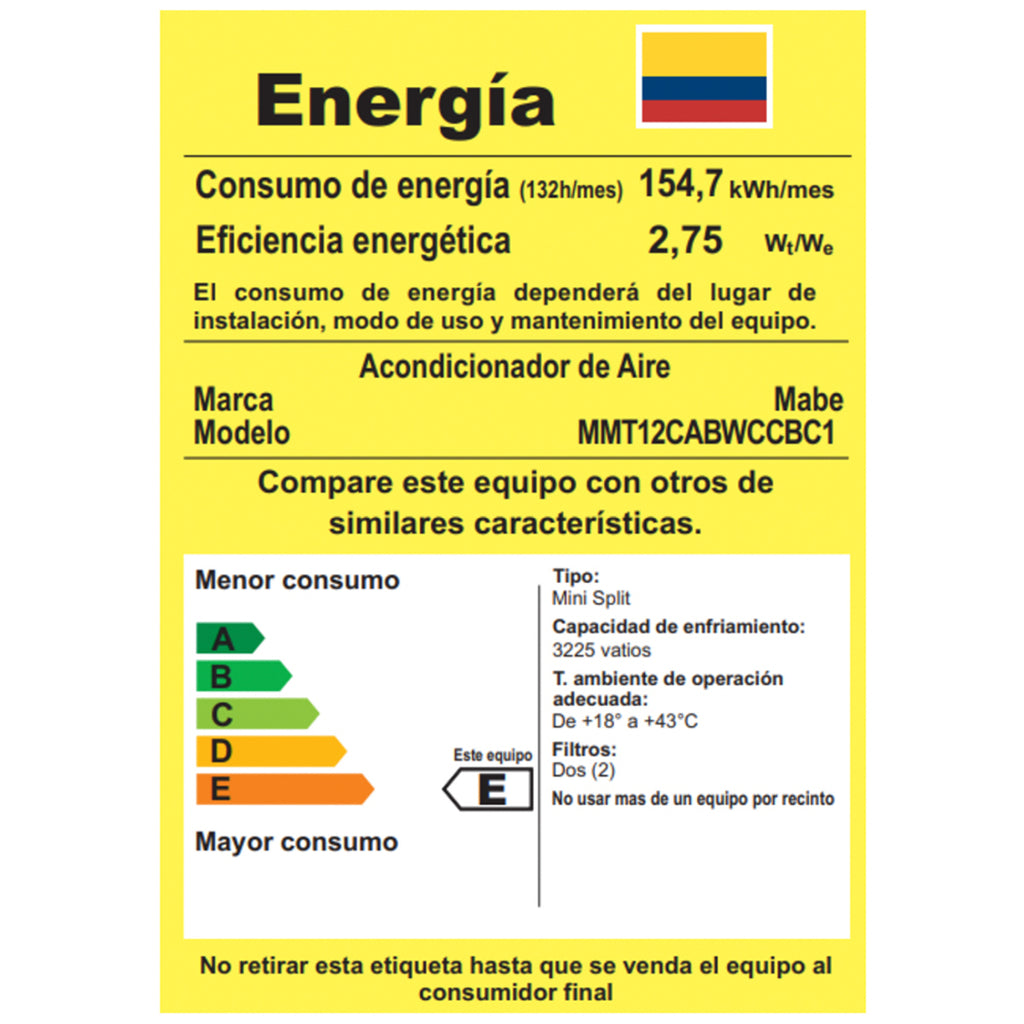 Aire Acondicionado Tradicional 110v 12000 BTU Blanco