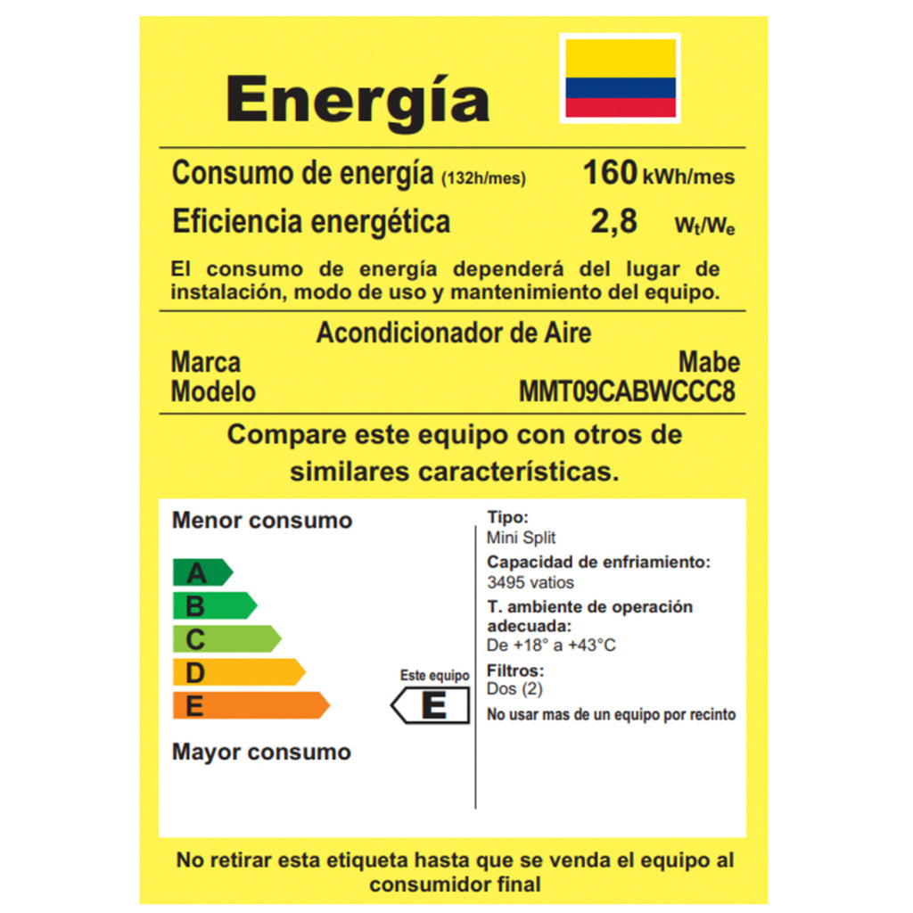 Aire Acondicionado Tradicional 110v 9000 BTU Blanco